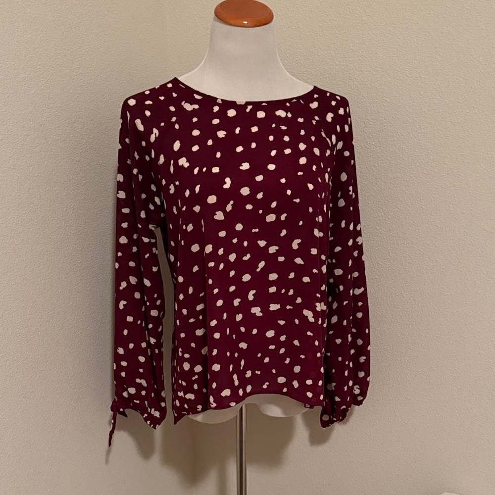 Papermoon Burgundy and White Patterned Blouse